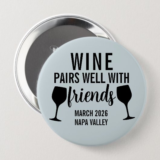 Weinparadies mit Freunden beim Verkostung Button (Vorne & Hinten)