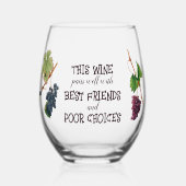 Weinparadiese Gut Beste Freunde Funny Weinglas Ohne Stiel (Vorderseite)