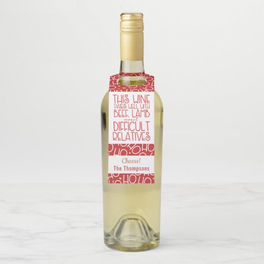 Weinpartikeln | Ho Ho Ho Funny Flaschenanhänger (Auf Flasche)