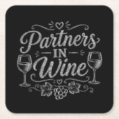 Weinpartner Rechteckiger Pappuntersetzer (Vorderseite)
