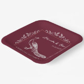 Weinpfau Blüh Polterabend Papier Teller (Gewinkelt)