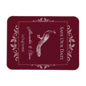 Weinpfau Blühe das Datum speichern Magnet (Horizontal)