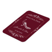 Weinpfau Blühe das Datum speichern Magnet (Linke Seite)