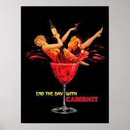 Weinposter. Beenden Sie den Tag mit dem Cabernet-L Poster