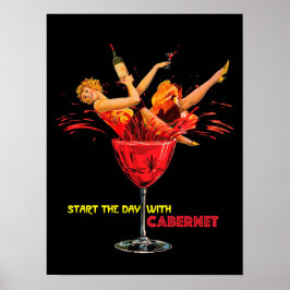Weinposter. Beginnen Sie den Tag mit Chardonnay.lo Poster