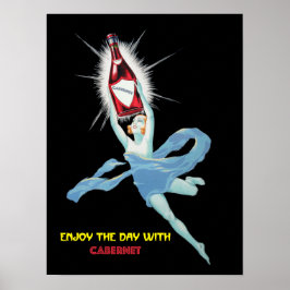 Weinposter. Genießen Sie den Tag mit Cabernet Logo Poster