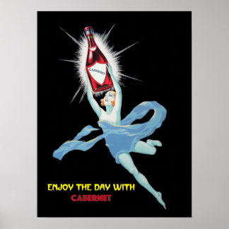 Weinposter. Genießen Sie den Tag mit Cabernet Logo Poster