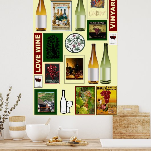 Weinposter, Liebe Poster (Küche)