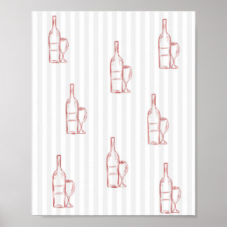 Weinposter Rotweingläser Poster