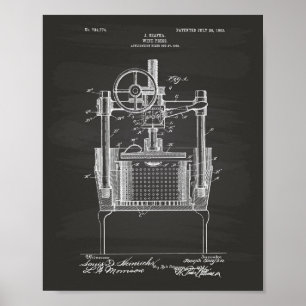 Weinpresse 1903 Patent Kunst Kreidetafel Poster