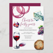 Weinprobe 40. Geburtstag Einladung (Vorne/Hinten)