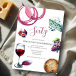Weinprobe 60. Geburtstag Einladung<br><div class="desc">Feiern Sie 60 Jahre stilvoll mit diesen beliebten Einladungen zum 60. Geburtstag, die sich perfekt für eine Weinprobe oder ein Geburtstagsfest eignen. Die eleganten Aquarellbilder von Weingläsern, Feigen, Käse, Salami und Trauben laden die Sets zu einer modernen und dennoch eleganten Ansammlung ein. Ideal für Geburtstage von Erwachsenen, funktioniert dieses Design...</div>