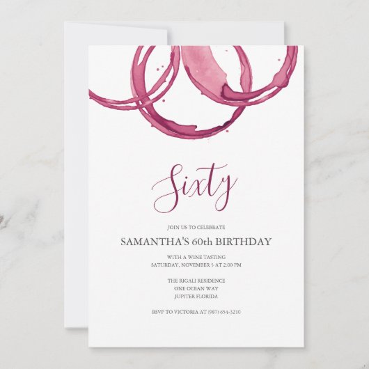 Weinprobe 60. Geburtstag Einladung (Vorderseite)