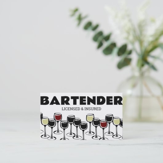Weinprobe Barkeeper sommelier Visitenkarte (Stehend Vorderseite)