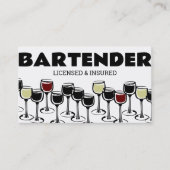 Weinprobe Barkeeper sommelier Visitenkarte (Vorderseite)