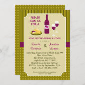 Weinprobe Brautdusche Einladung (Vorne/Hinten)
