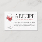 Weinprobe Brautparty Rezept für die Braut Begleitkarte (Vorderseite)