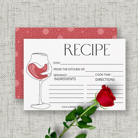 Weinprobe Brautparty Rezept Karte