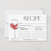 Weinprobe Brautparty Rezept Karte (Vorderseite)