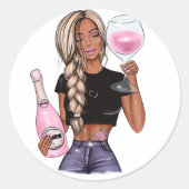 Weinprobe Brautparty Runder Aufkleber (Vorderseite)