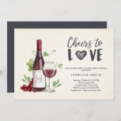 Weinprobe Brautparty Rustikale Weinkellerei Einladung (Vorne/Hinten)