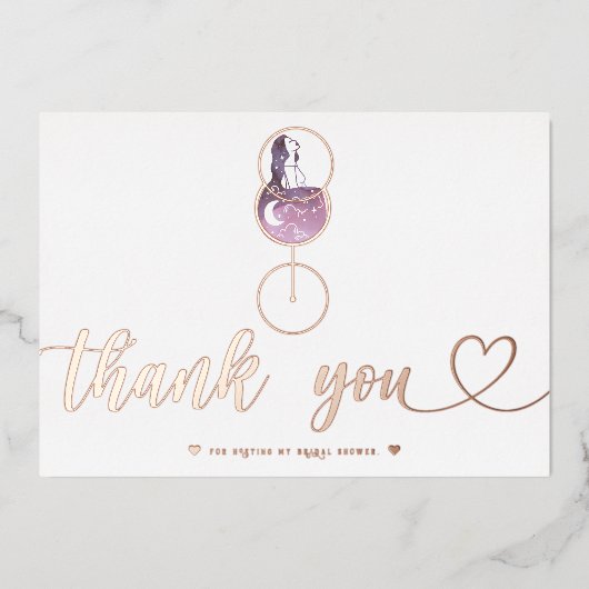 Weinprobe Brautparty Script Danke Karte (Vorderseite)