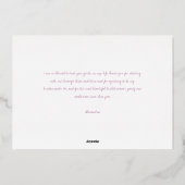 Weinprobe Brautparty Script Danke Karte (Rückseite)