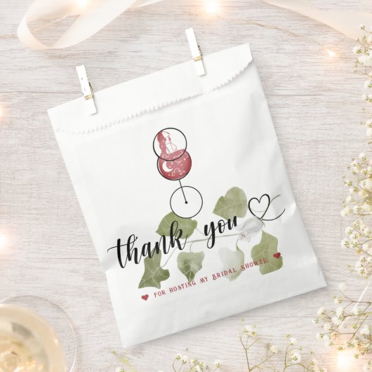 Weinprobe Brautparty Script Danke Karte Geschenktütchen (Ausgeschnitten)