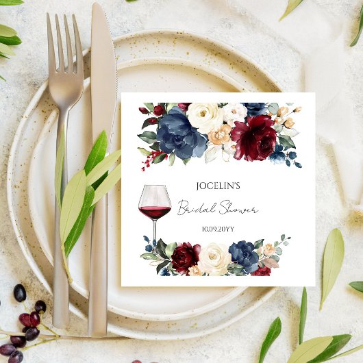 Weinprobe Burgund Brautparty Paper Napkin Serviette