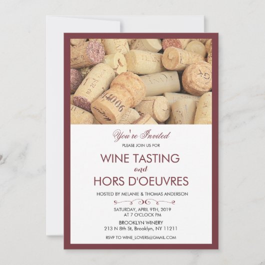 Weinprobe Cork Einladung (Vorderseite)