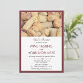 Weinprobe Cork Einladung (Stehend Vorderseite)