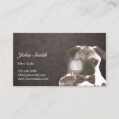 Weinprobe Dunkler Leder Sir Mops Visitenkarte (Vorderseite)