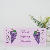 Weinprobe Dusche oder Party Einladung Trauben (Stehend Vorderseite)