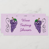 Weinprobe Dusche oder Party Einladung Trauben (Vorne/Hinten)