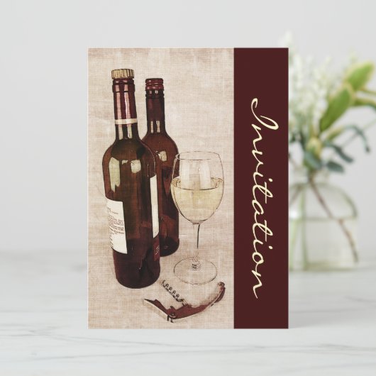 Weinprobe einladen einladung (Stehend Vorderseite)