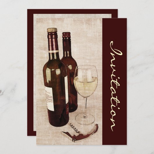 Weinprobe einladen einladung (Vorne/Hinten)