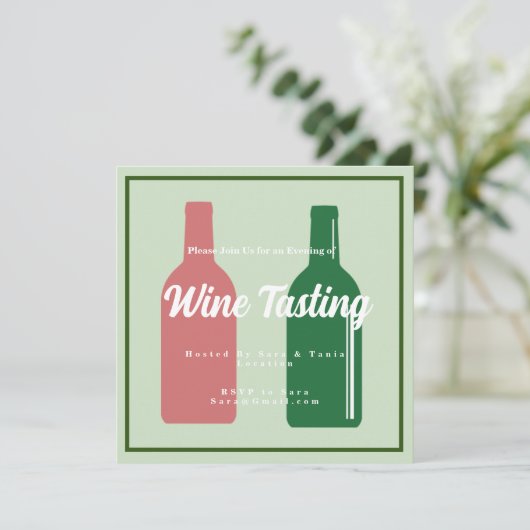 Weinprobe Einladung (Stehend Vorderseite)