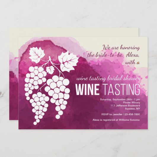 Weinprobe Einladung (Vorne/Hinten)