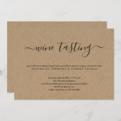 Weinprobe Einladung auf dem Hintergrund des Kraft  (Vorne/Hinten)