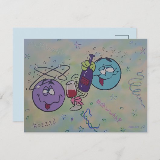 Weinprobe Feiertagspostkarte (Vorne/Hinten)