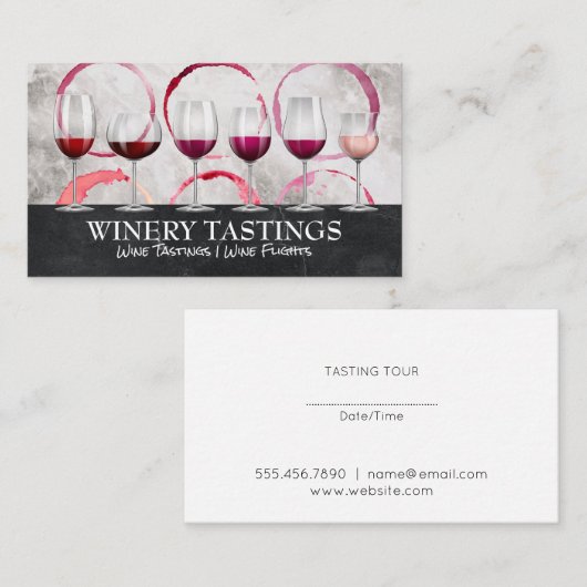 Weinprobe | Glasflächen Visitenkarte (Vorne/Hinten)