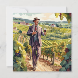 Weinprobe in Burgund Feiertagskarte