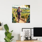 Weinprobe in Burgund Print Poster (Heimbüro)