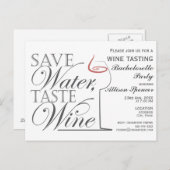 Weinprobe Junggeselinnen-Abschied Einladung zur Ge (Vorne/Hinten)