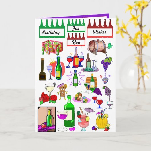 Weinprobe Karte (Gelbe Blume)