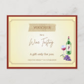 'Weinprobe' Lustiger Geschenkgutschein Postkarte (Vorderseite)