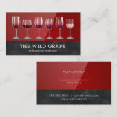 Weinprobe | Marmor | Red High Gloss Visitenkarte (Vorne/Hinten)