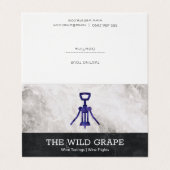 Weinprobe | Marmor | Weinöffner Visitenkarten (Außenseite Aufgefaltet)