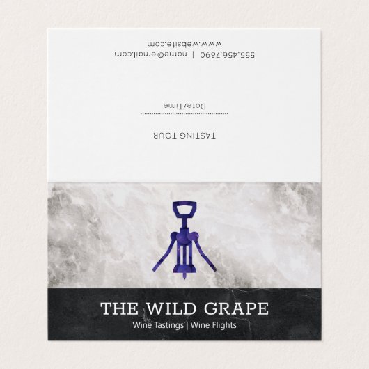 Weinprobe | Marmor | Weinöffner Visitenkarten (Außenseite Aufgefaltet)
