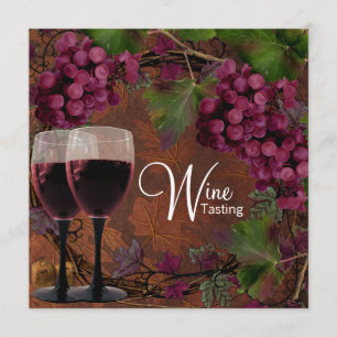 Weinprobe mit alten roten und grünen Trauben aus d Einladung